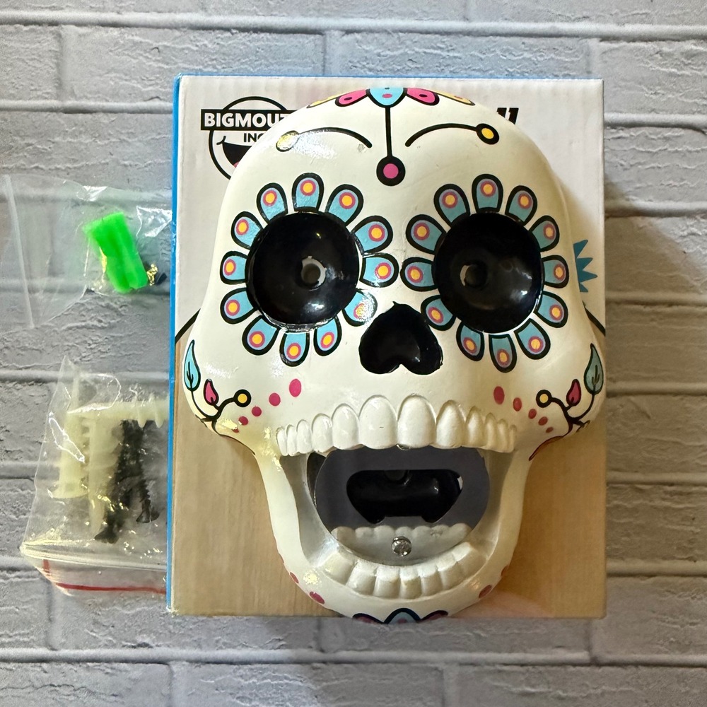 BigMouth Inc Sugar Skull Bottle Opener Wall Mounted BMBO-0001 Day of the Dead